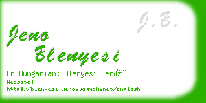 jeno blenyesi business card